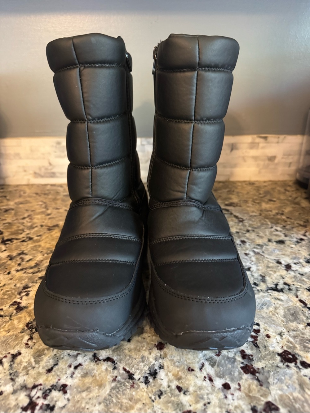 Magellan Outdoors Black Quilted Winter & Rain Boots